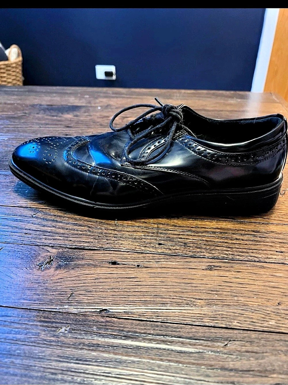 Deer Stags Walkmaster Wingtip Oxford Men's Black Wingtip Oxfords Soze 9.5